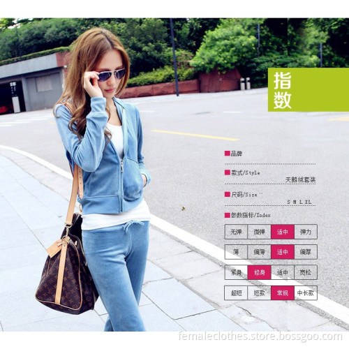 The new velvet sports suit female models Korean yards leisure suit three-piece sweater